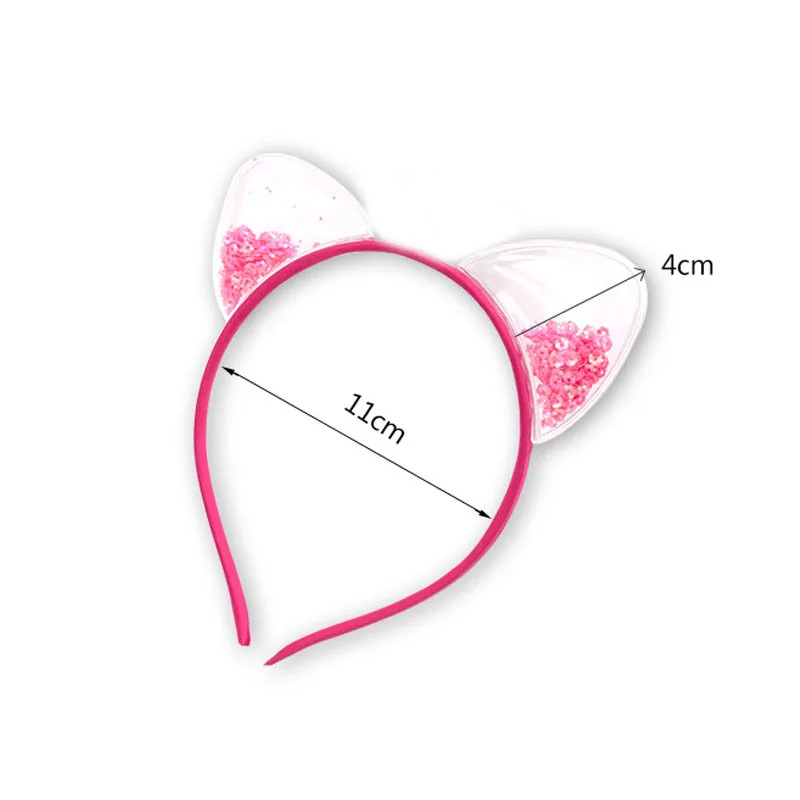 

Kids Cute Double-Sided Transparent Cat Animal Ear Hair Hoop Girl Headband Hair For Birthday Party Halloween Christmas