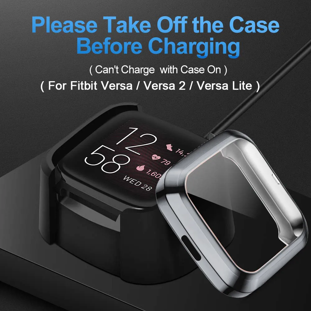

360 Soft TPU Screen Protector For Fitbit Versa 2 3 Lite Sense Clear Ultra Slim silcone Watch Cover Case