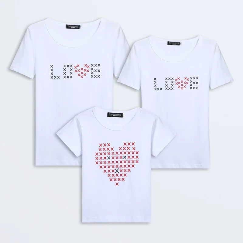 2019 г. Летняя Одинаковая одежда в Корейском стиле для всей семьи хлопковые