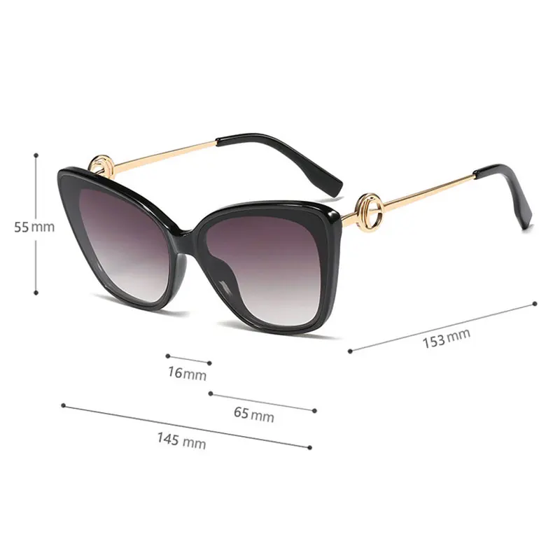 Очки солнцезащитные женские кошачий глаз модные большие брендовые Роскошные