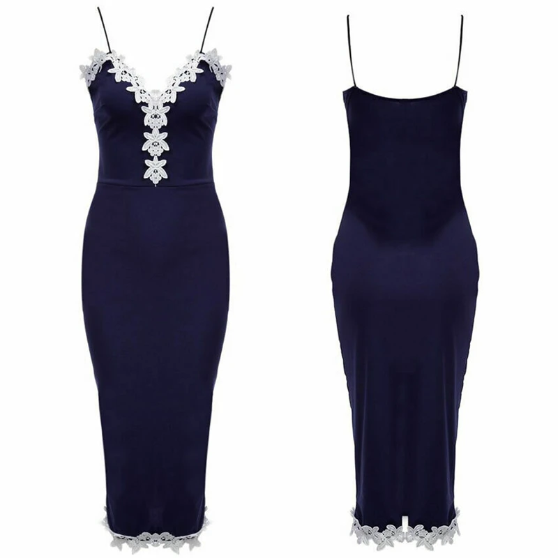 

2019 New Women Sexy Bandage Bodycon Sleeveless V-Neck Midi Dress Summer Cocktail Clubwear Short Pencil Dress