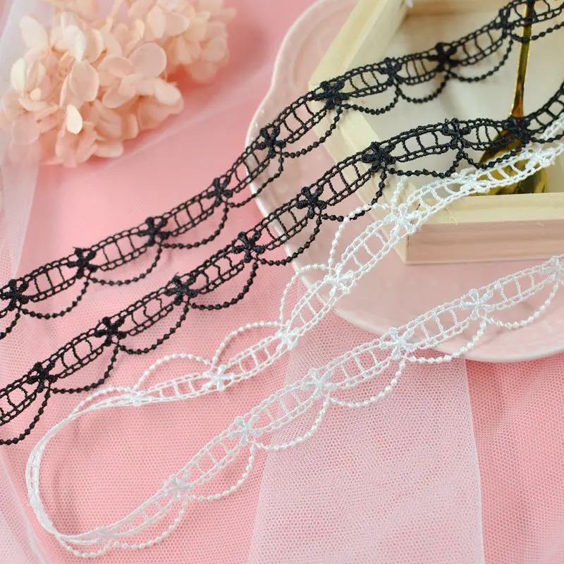 10 метров цветочный Венецианский кружевной отделкой Белый Черный для одежды занавески декоративные высококачественные ткани 18 мм