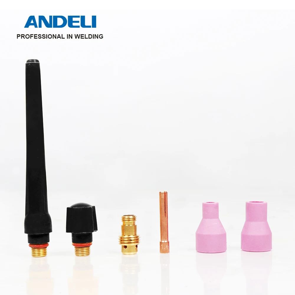 

ANDELI QQ-150 Tig Welding Torch Accessories Collet Body Nozzle Collect Long/Short Back Cup For TIG Welding Torch