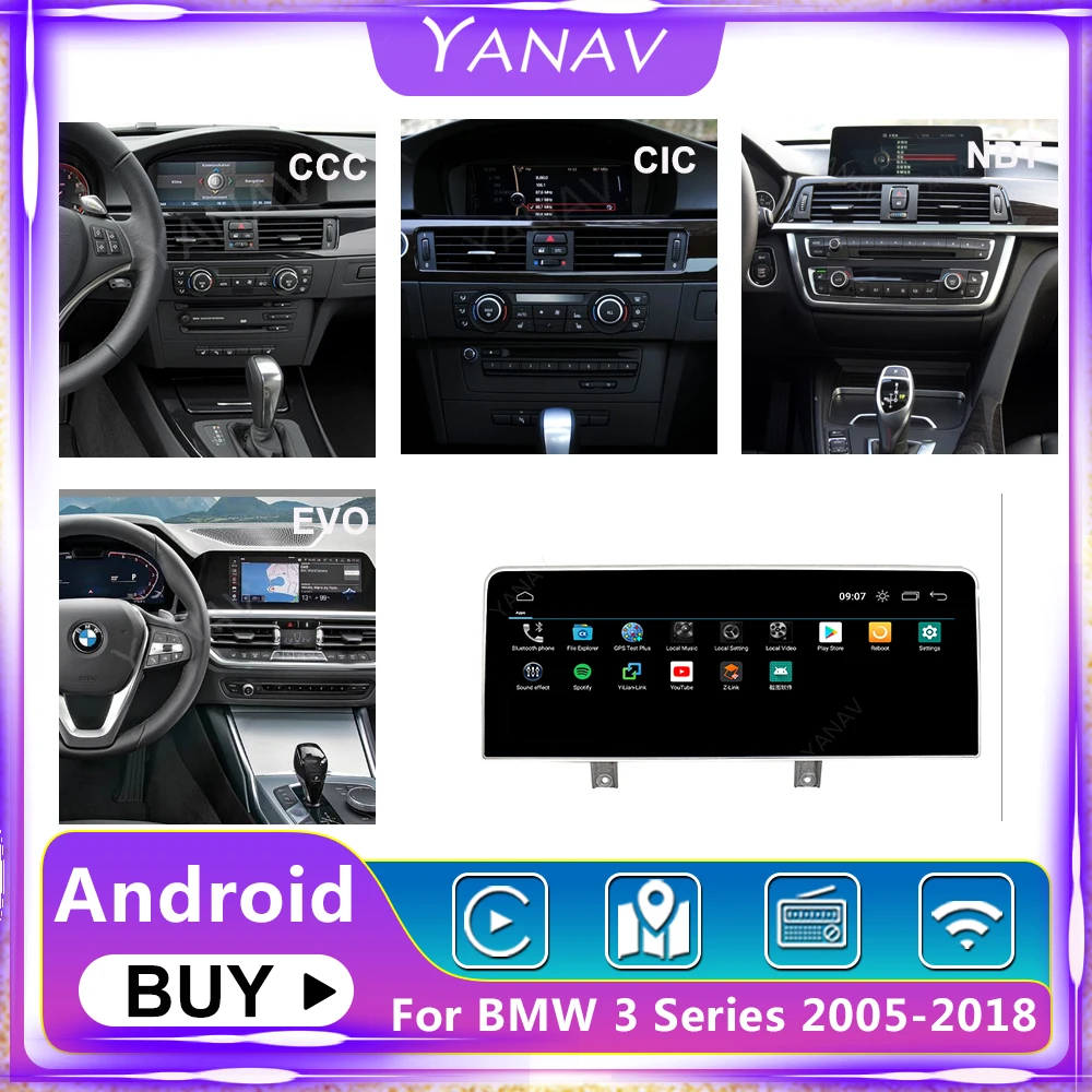 

For BMW 3 Series E90 F30 F31 F34 F35 G20 12.3 Inch Android Car Radio 2006-2018 Auto GPS Navigation Video DSP Stereo Receiver