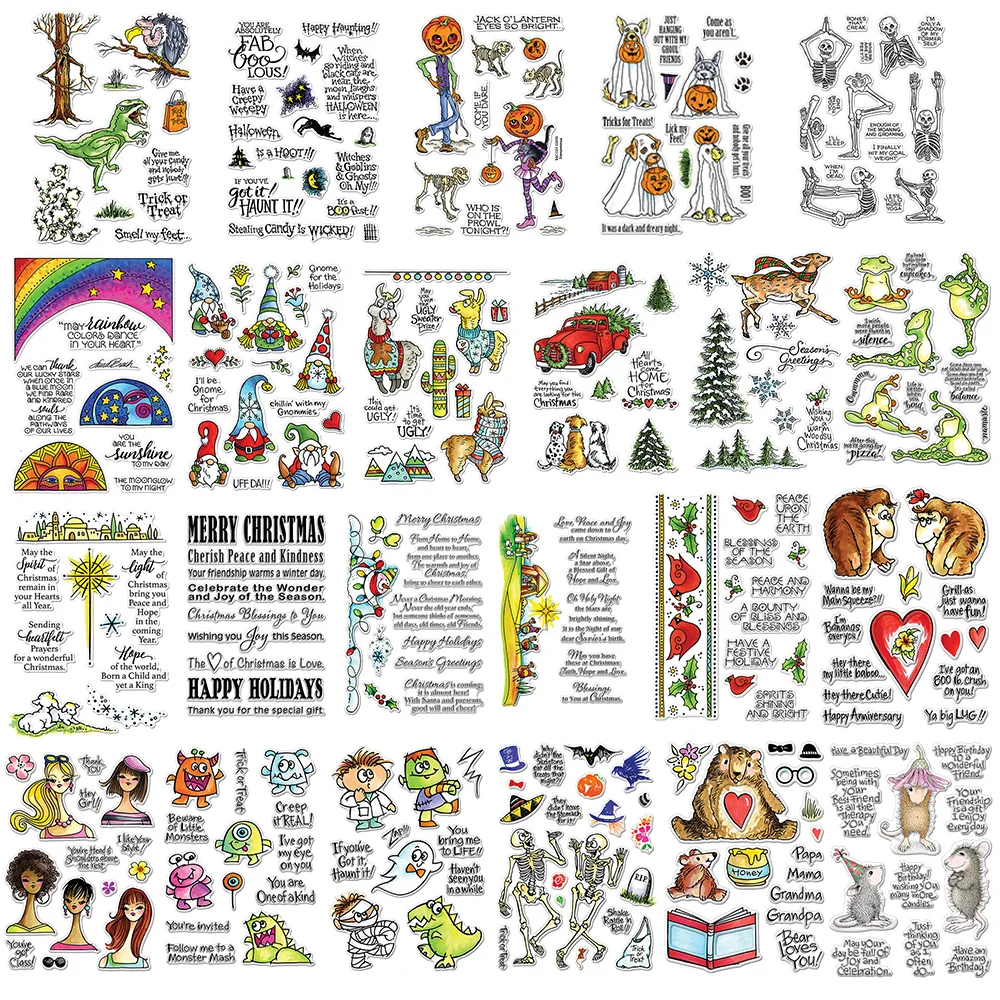 Рождественский Хэллоуин прозрачный силиконовый штамп/уплотнения для DIY