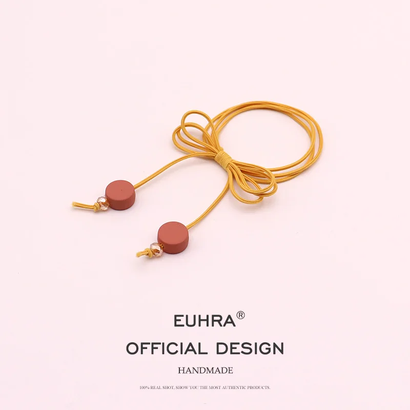 EUHRA, 5 цветов, Кристальные бусины, круглые, очаровательные, эластичные, с кисточками, конский хвост для женщин, лента для волос, для детей, эластичная резинка - Color: Color A