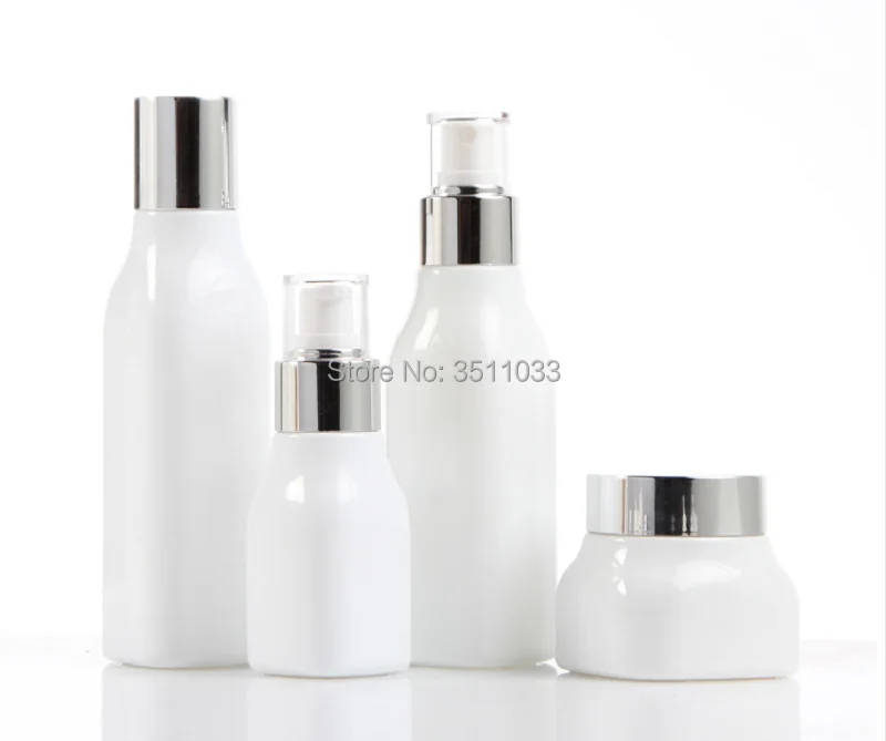 Высококачественная Белая Стеклянная фотография бутылка для косметического