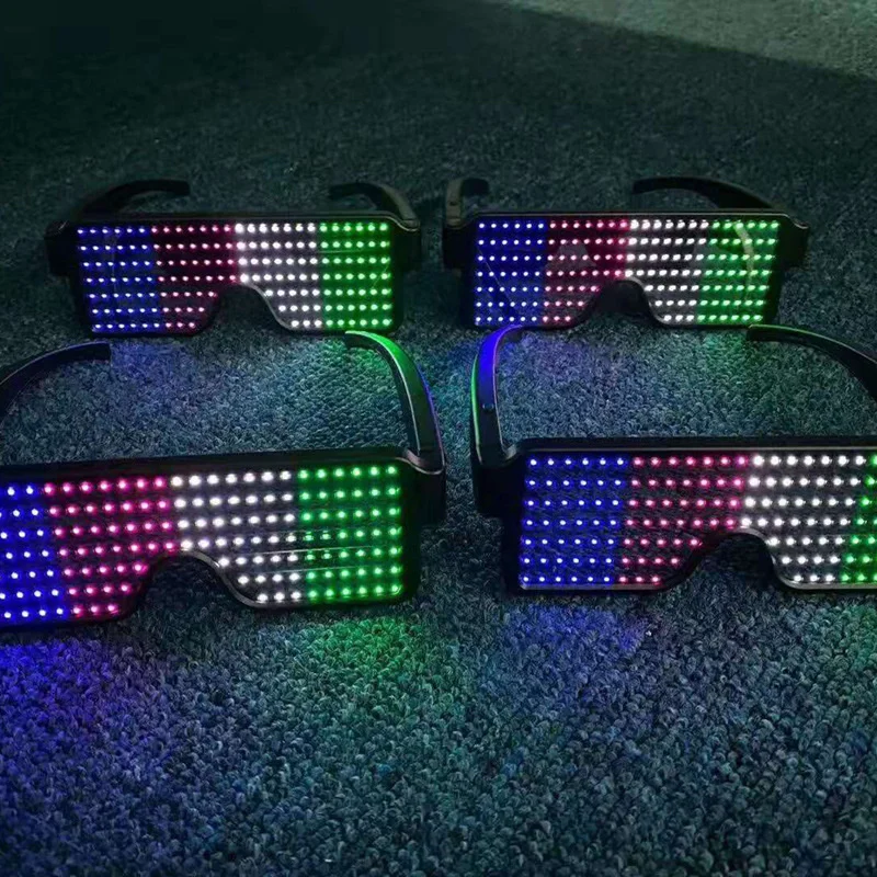 

LED luminous glasses dynamic display glasses party refueling props shutter LED glasses shining glasses haloween