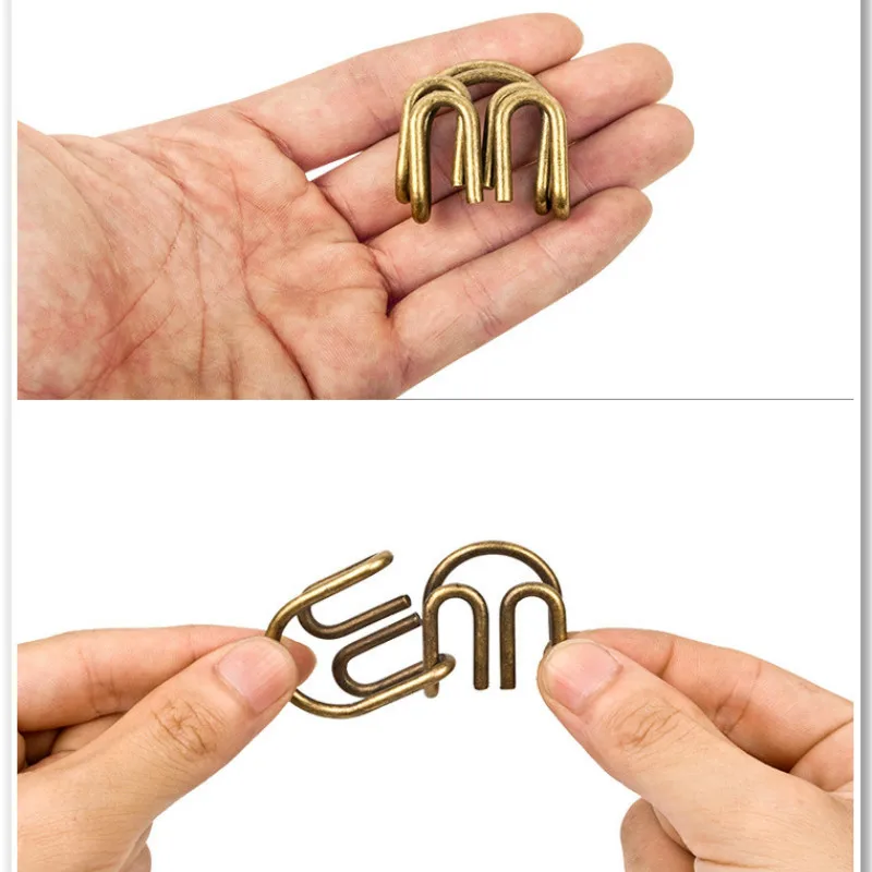 

8pcs Materials Metal Montessori Puzzle Wire IQ Mind Brain Teaser Puzzles for Children Adults Anti-Stress Reliever Toys Gifts