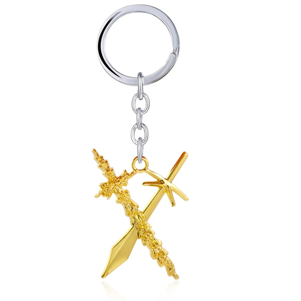 

Anime YuYu Hakusho Keychain For Men Gold Metal Kuwabara Kazuma Weapon shuriken Key Chain Women Pendant Jewelry Cosplay llaveros