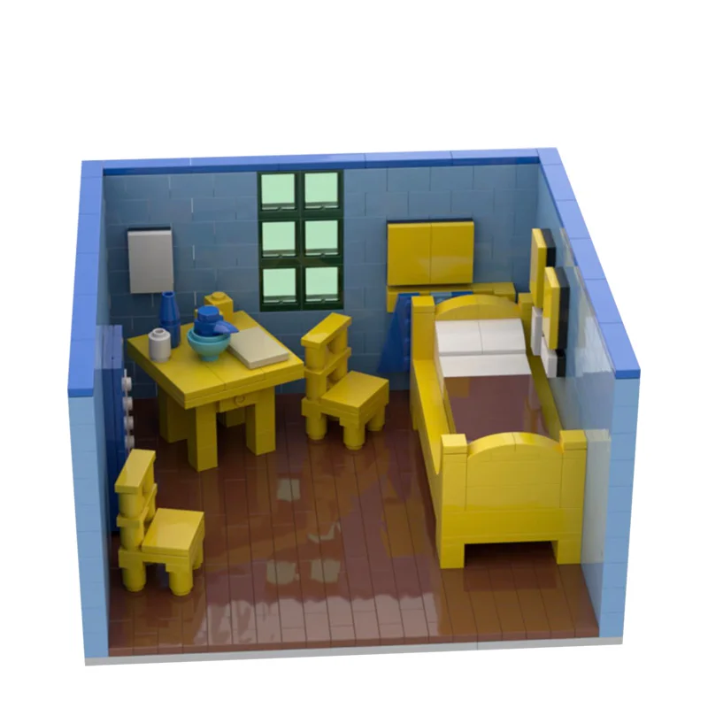 

MOC Ideas Kids Toys Famous Picture For Vincent Bedroom in Arles House DIY Model Building Blocks Bricks for Kid Girls Gift 667PCS