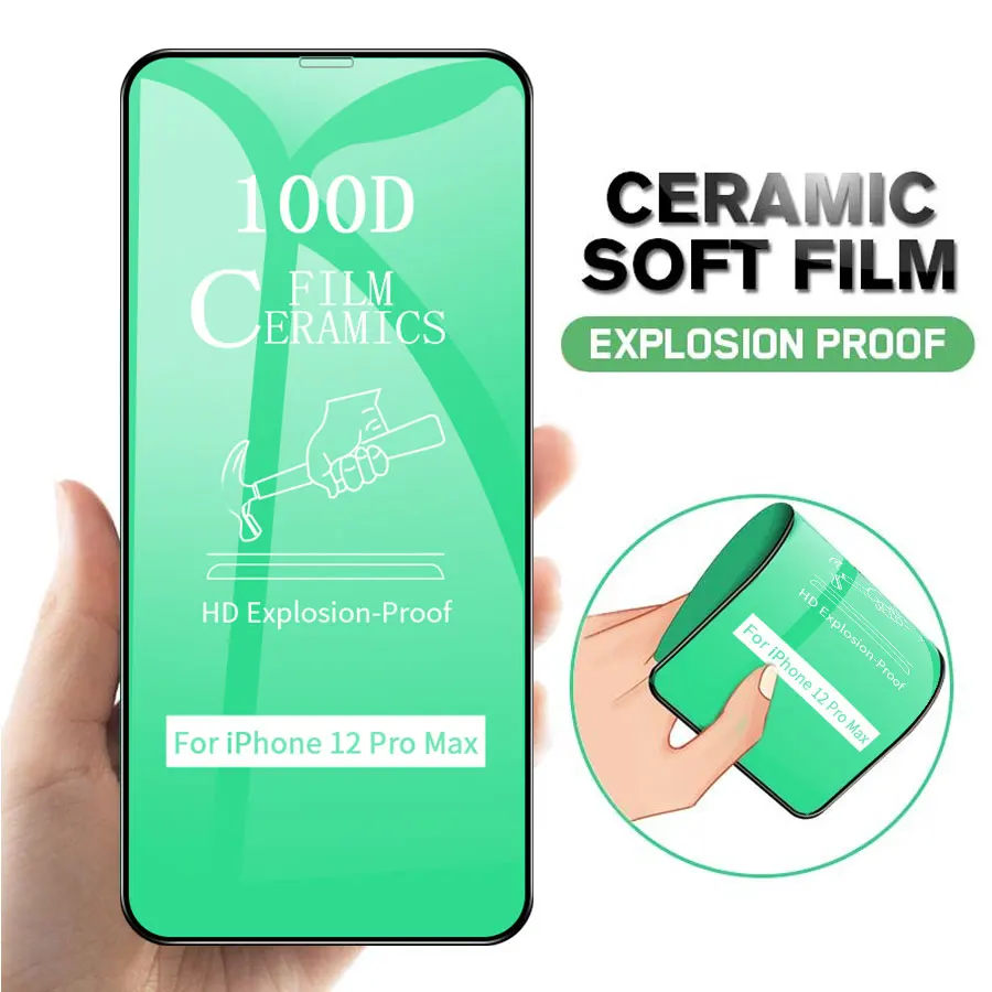 

100D Curved Protective Glass On For iPhone 11 12 Pro XS Max X XR Screen Protector For iPhone 6 6S 7 8 Plus 11 12 Tempered Glass