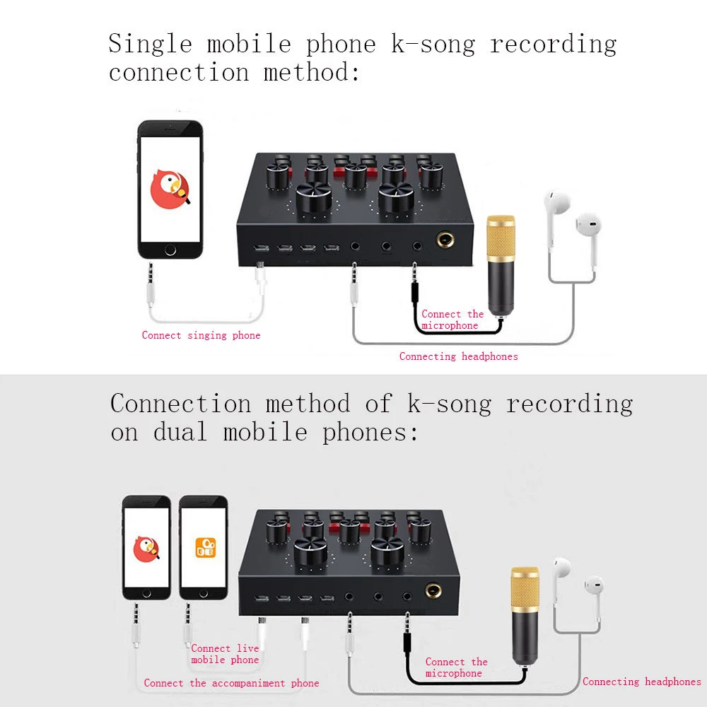 

Professional BM800 Condenser Microphone Kit for PC Microphone Studio For Computer Karaoke Sound Card Recording Microphone