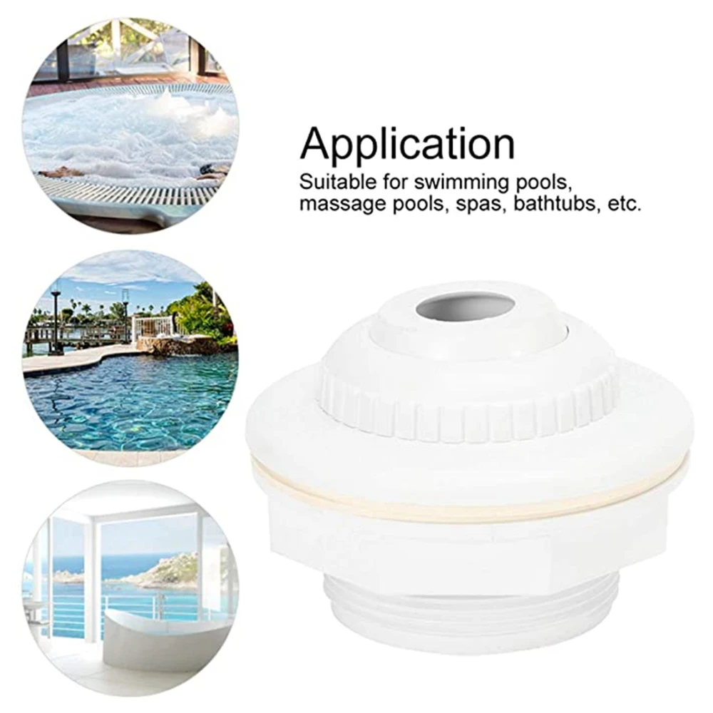

Насадка для водяного отверстия, аксессуары для массажной ванны, Белый ABS, прочный, простой в использовании, для спа-бассейна