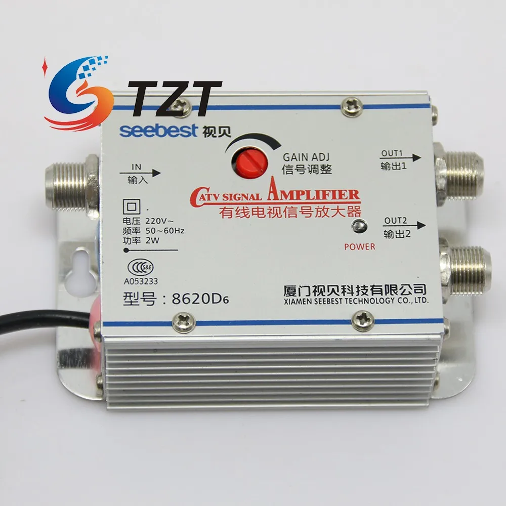 TZT SB-8620D6 2 way CA ТВ усилитель сигнала спутниковый кабель ТВ разделитель усилителя сигнала Усилитель CA tv 20DB
