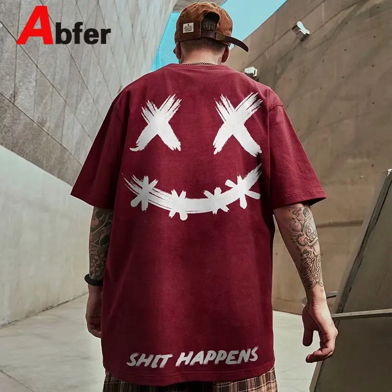 

Abfer 2021 Summer Cotton Hip Hop T Shirt Short Sleeve Tees Graphic Tshirt Printed Oversized Tshirt Vintage Streetwear Tops