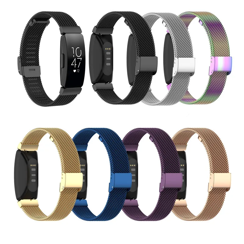 Сменный Браслет из нержавеющей стали браслет для часов Fitbit Inspire HR трекер