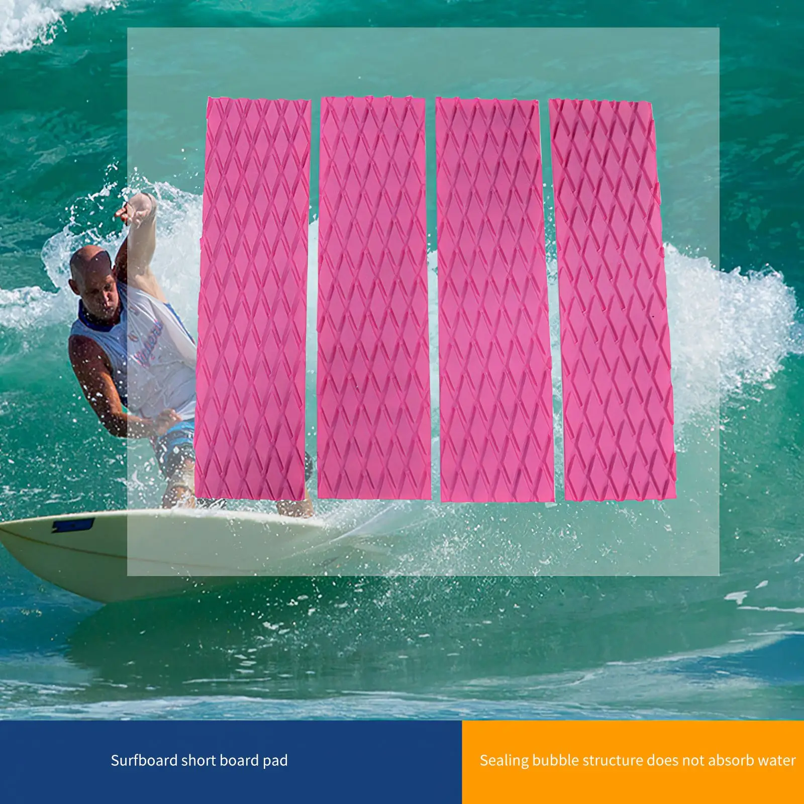 

4pcs Surf Surfboard Pad EVA Traction Non-Slip Elastic Pad Kite Surfboard Deck Pad Surfing Accessoires Water Sports