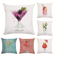 summer ice drink series cushion cover sofa short plush pillow cover colorful pillowcase fresh soft home decor