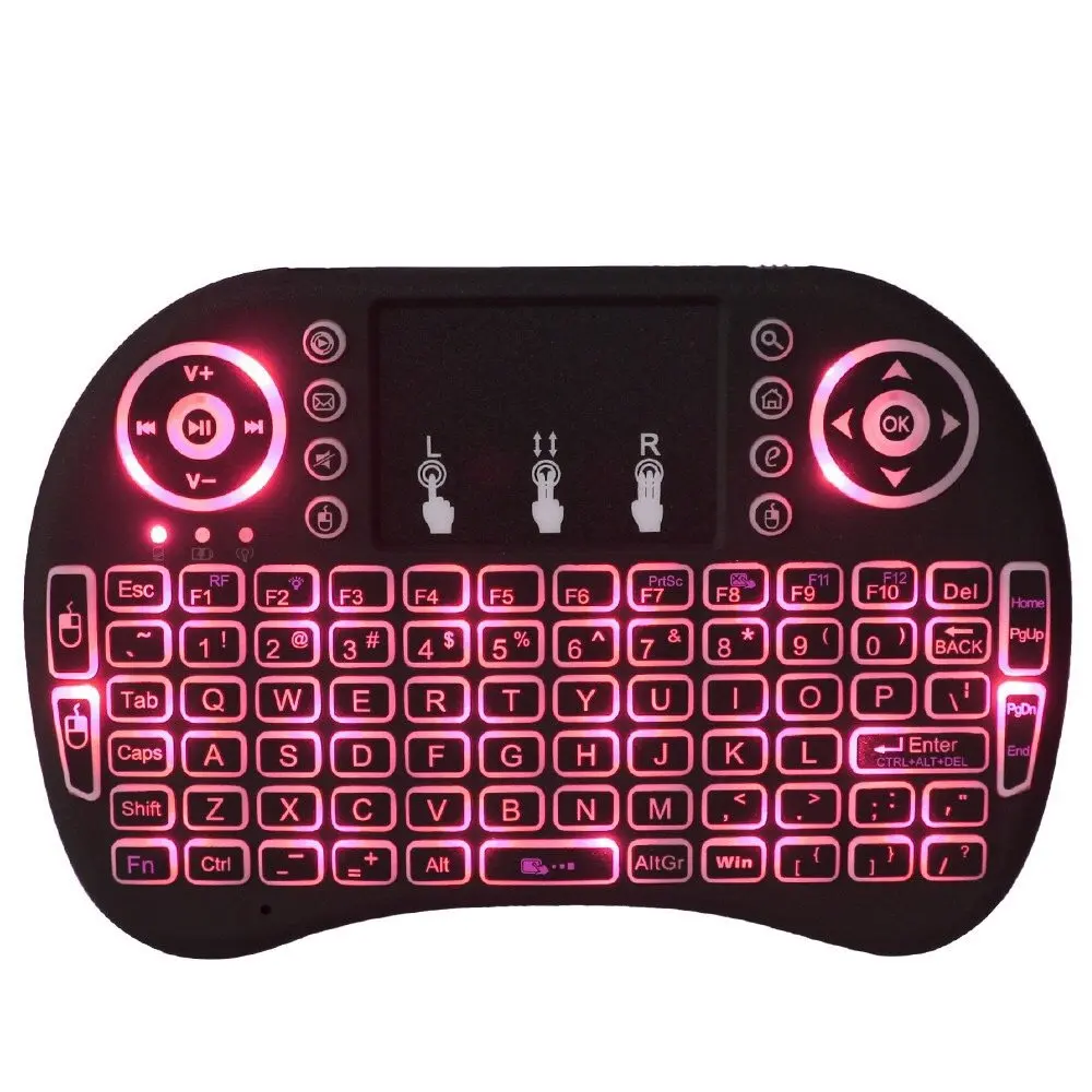 2.4G I8 Mini Keyboard Wireless Keyboard Backlit Air Mouse English Russian Spanish French Remote Control for Android TV BOX
