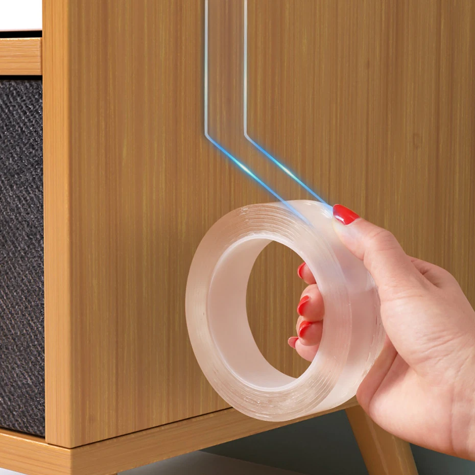 

Transparent Nano Tape Washable Reusable Double-Sided Tape Adhesive Nano-No Trace Paste Removable Glue Cleanable Household