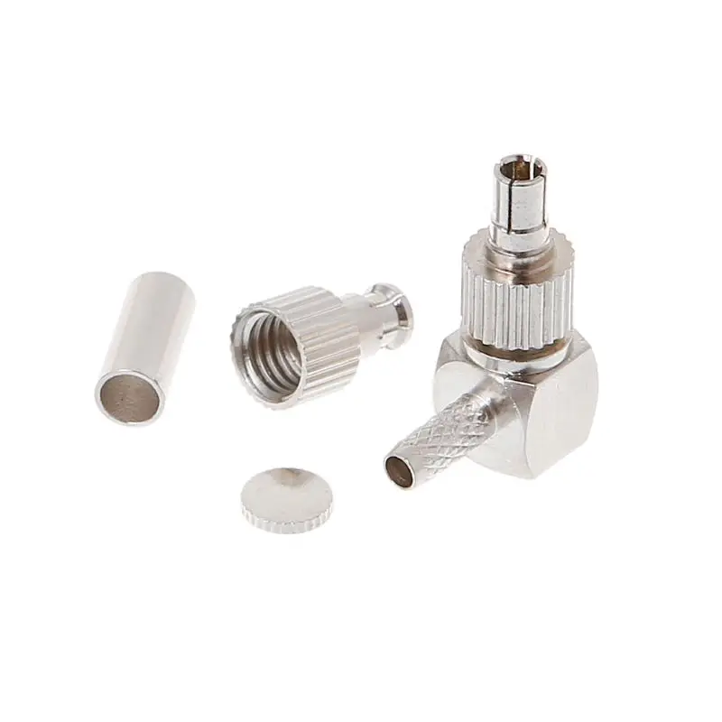 

2 In 1 TS9/CRC9 Male Right Angle RF Connector Coaxial Adapter For RG174/178/316 LMR100