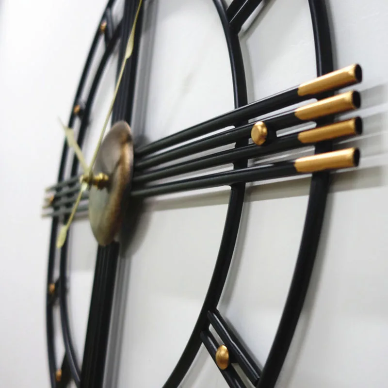 50/60 см в европейском стиле ретро настенные часы черного и золотого цвета