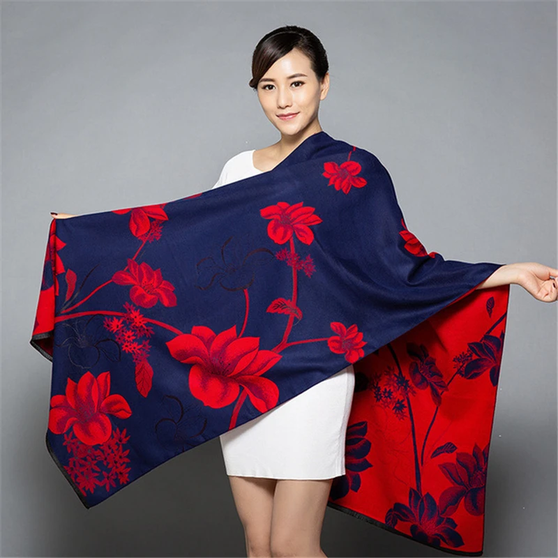 Универсальный теплый шарф-одеяло шаль новый зимний кашемировый шарф