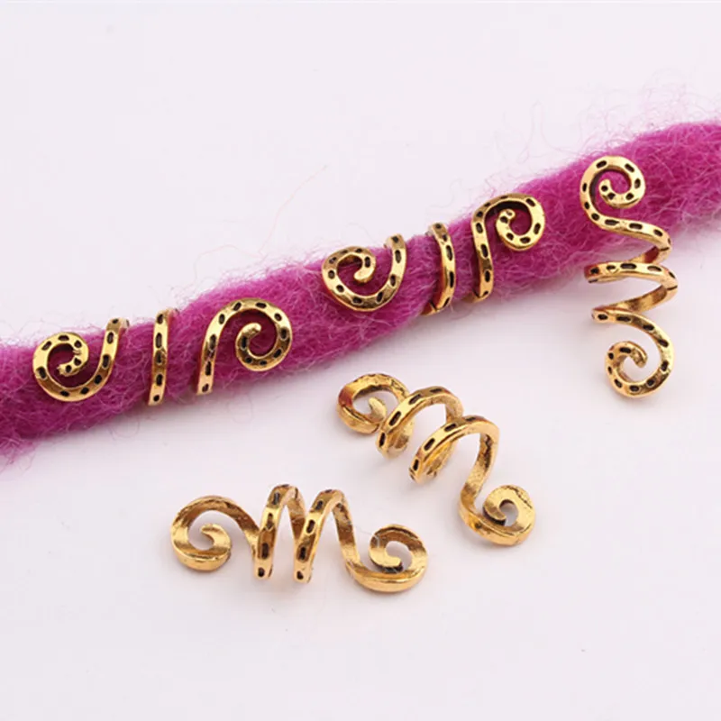 10 шт. металлическая Серебряная викинговая спиральная коса для волос dread beard dreadlock