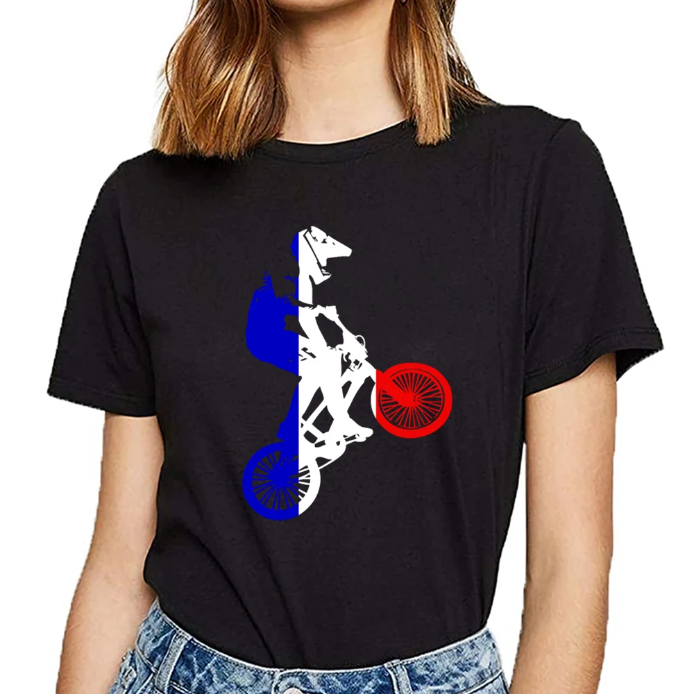 Женская футболка с французским флагом и винтажная женская принтом|Футболки| |