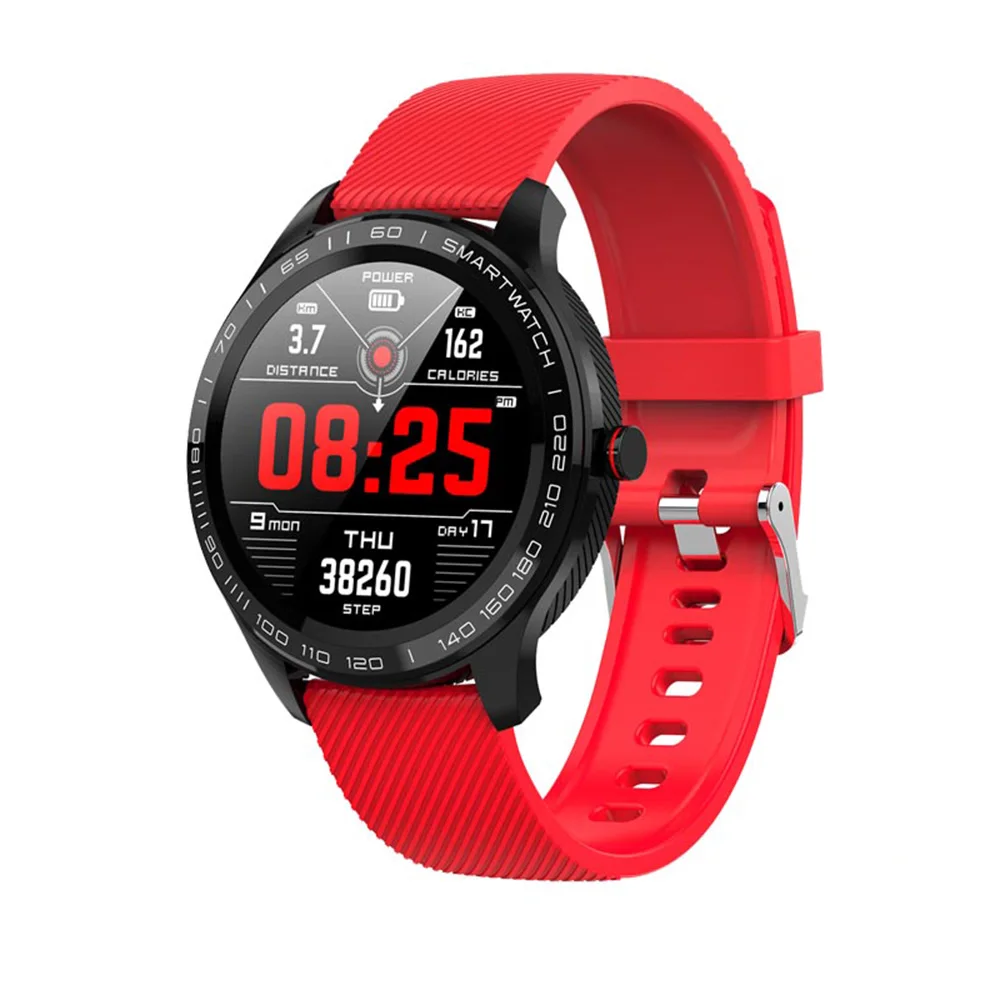 red silicone LEMFO, Смарт-часы, Bluetooth, звонки, ЭКГ, пульсометр, уведомления о чтении, полный сенсорный экран, IP68, водонепроницаемые Смарт-часы для мужчин и женщин - Цвет: red silicone