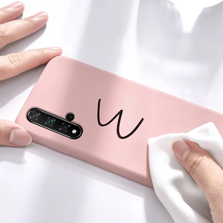 Приятный для кожи чехол для huawei Nova 5T жидкие Силиконовые чехлы huawei Nova 5T тонкий, мягкий, из полиуретана покрытие из микрофибры Capas huawei Nova 5T