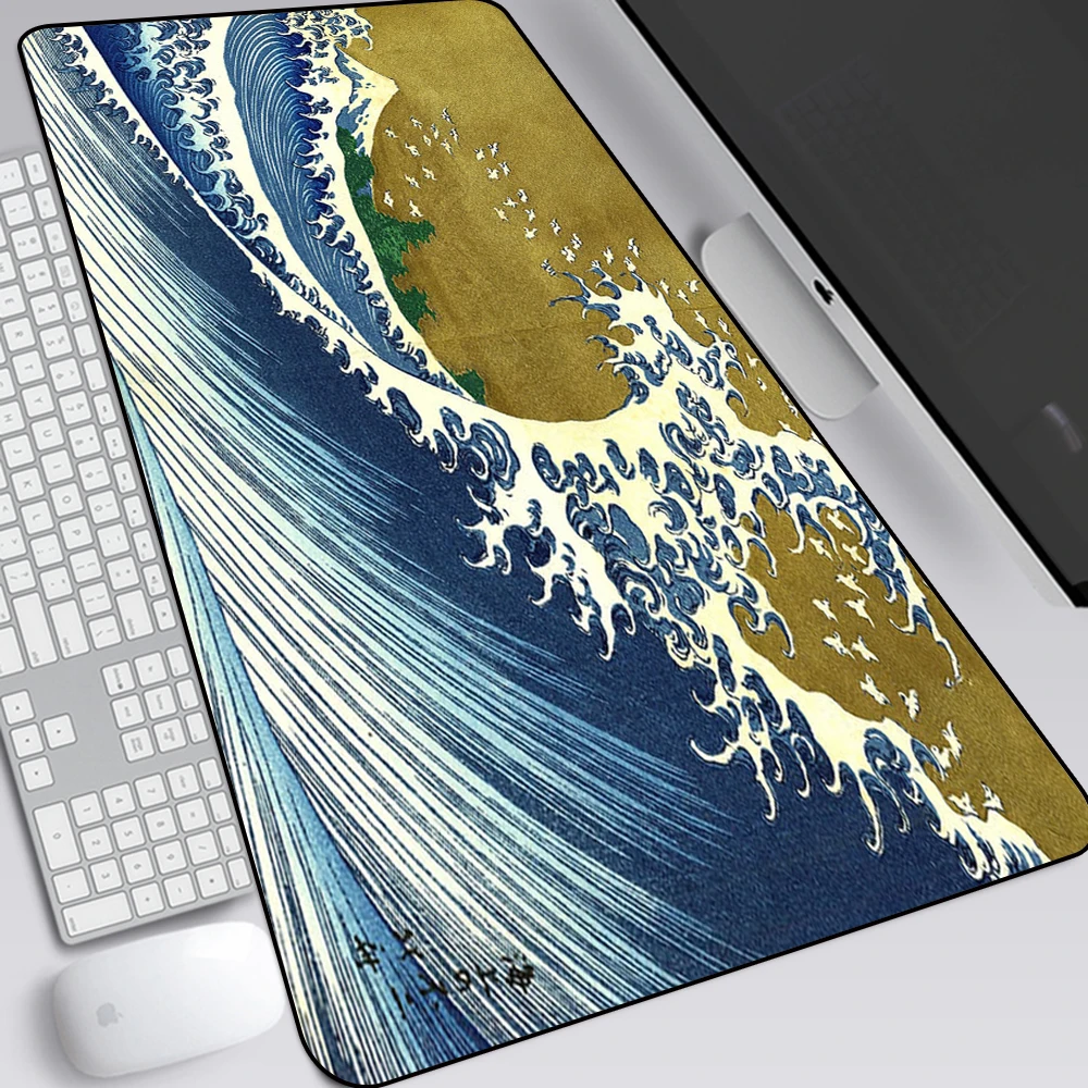 

Japanese Ukiyo-e Wave 80x30cm Drop Shopping Laptop Gamer Mousepad Large Computer Keyboard Mouse Mat Desk Mats for PC Deskpad