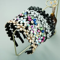 2021 new arrivals baroque crystal headband for woman luxurious geometric shiny rhinestone bridal wedding party hair hoop tiaras