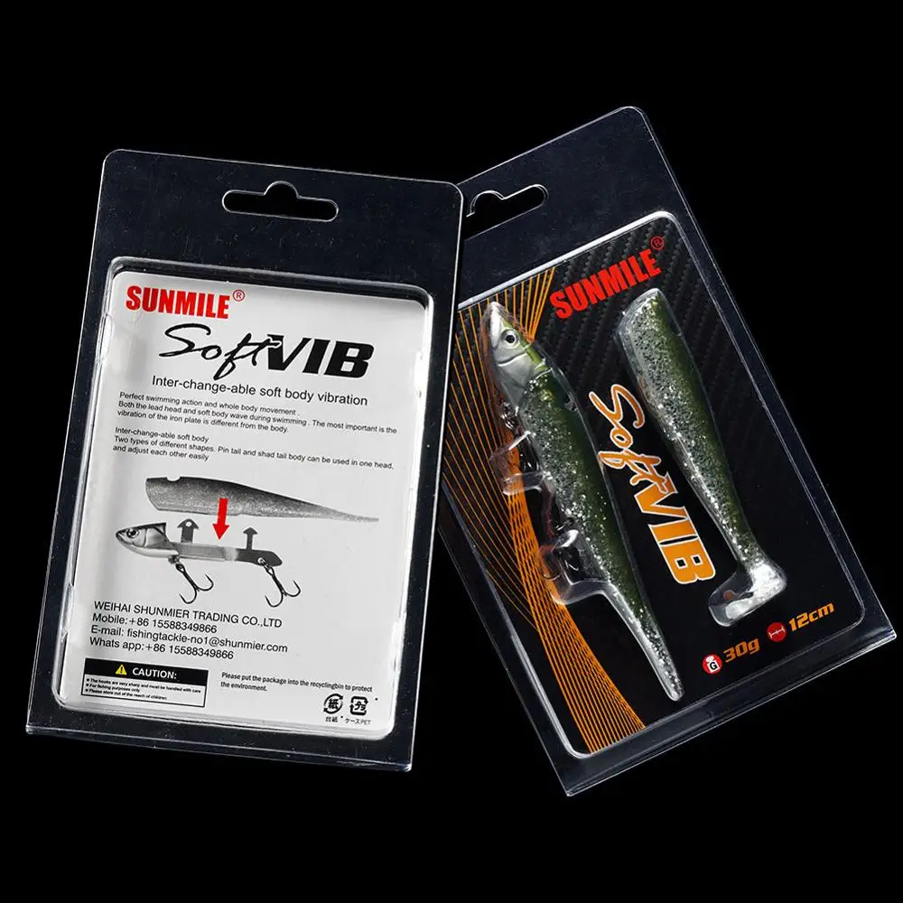 SUNMILE межсменный мягкий корпус VIB 12 см/30 г Быстрый погружающийся рыболовный воблер, блесна Easy Shiner Shads Бас Приманка Черный Гольян