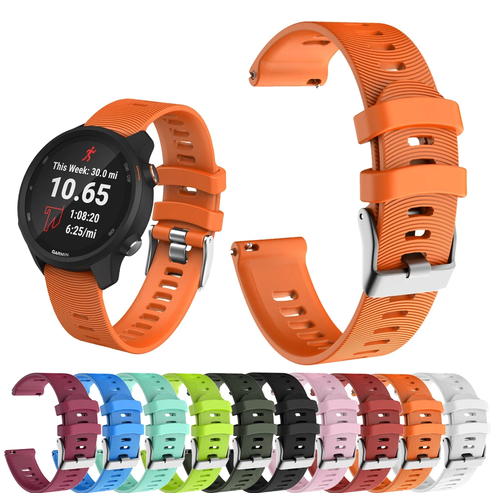 20 мм спортивный силиконовый ремешок для наручных часов Garmin Forerunner 245 245M 645 Vivoactive 3