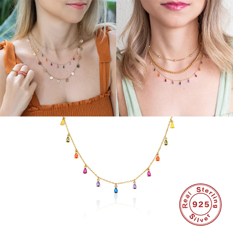 

Aide Stars Moon Pendant Necklace For Women 925 Silver 2021 Jewelry Pearl Fancy Diamond Chain Choker Necklace Bijoux Earrings