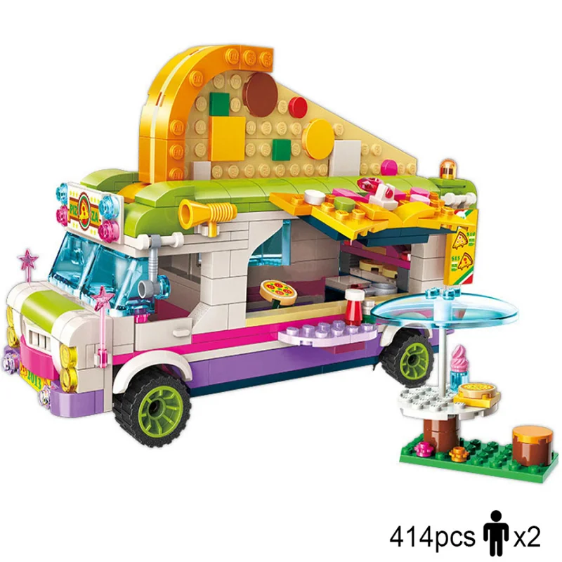 

ENLIGHTEN Girls City Friends Princess Pizza Dining Car Van Colorful Holidays Building Blocks Sets Kids Toys