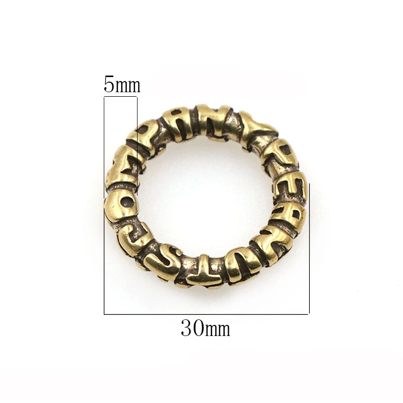 Винтажный Латунное письмо с узором в виде сердца плоские круглые кольца сделай