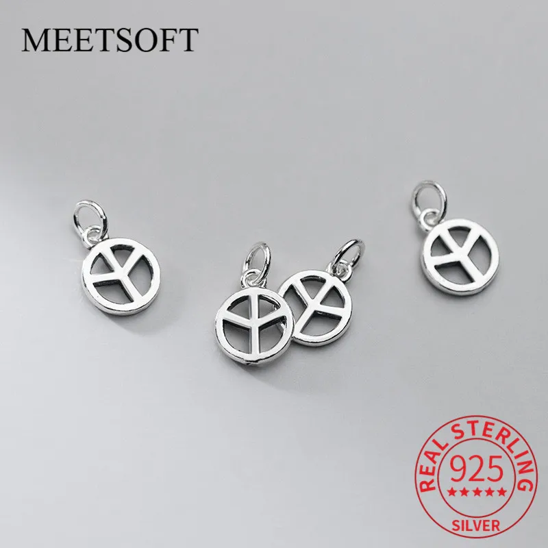 MEETSOFT Классический 925 стерлингового серебра матовый полые круглые подвески