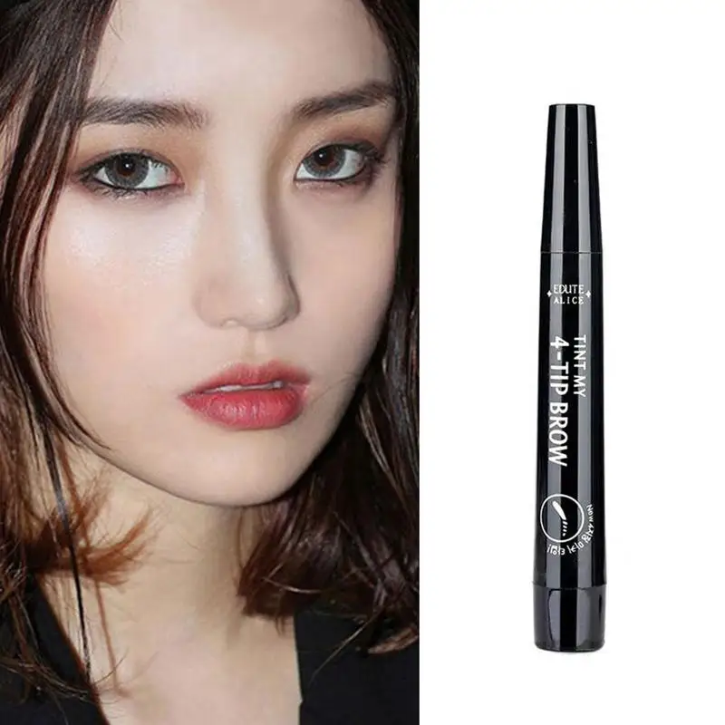 

4 Fork Brow Liquid Eyebrow Pencil Waterproof Eye Tattoo Eyebrow Long Cosmetics Sketch Lasting Tint Pen Fine Makeup Z5K8