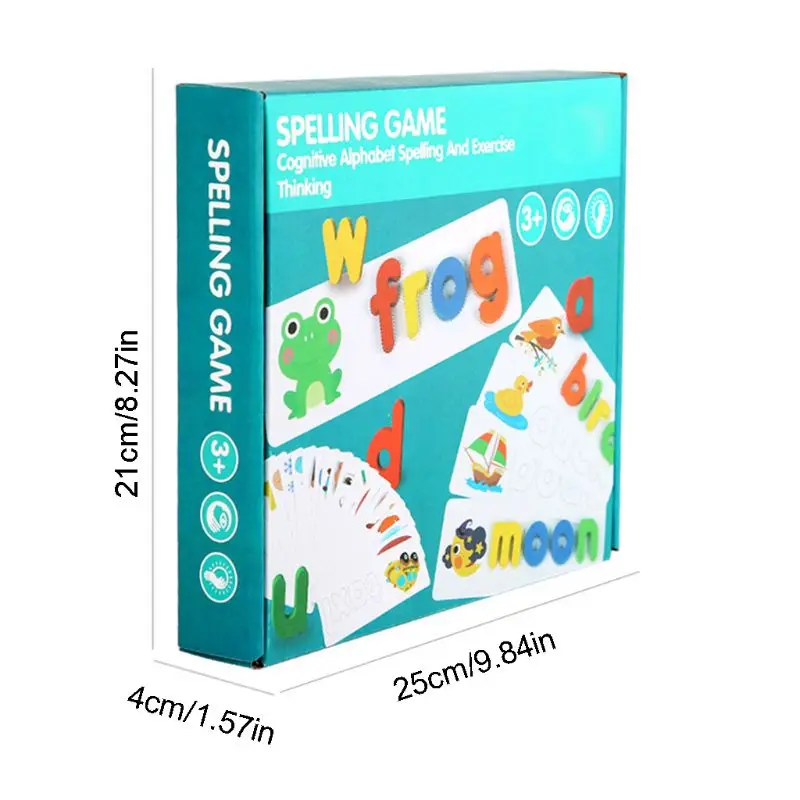 

HX5D Wooden Number Alphabet Letter Spelling Word Puzzle Game Learning Cards Matching Preschool Educational Kids Toys