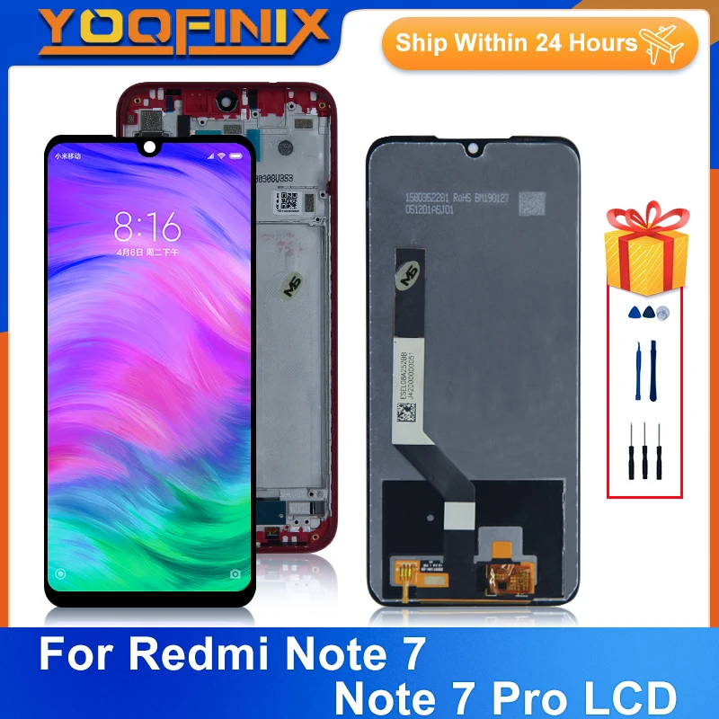 

ЖК-дисплей 6,3 дюйма для Xiaomi Redmi Note 7, дигитайзер для Redmi Note 7 Pro, ЖК-дисплей M1901F7G M1901F7H, запасные части