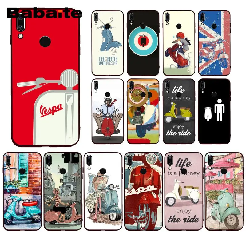 Модный чехол для телефона Babaite Vespa скутер мотоцикл Huawei P20 P30 Pro P20Lite P30Lite PSmart P10