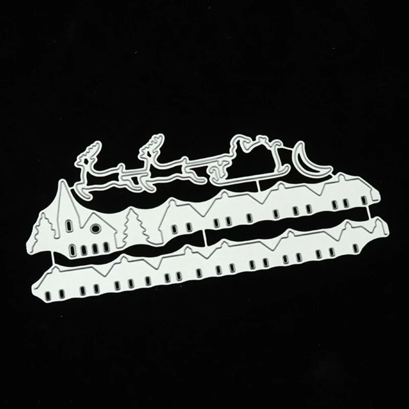 Рождественские сани металлический Трафаретный вырубной штамп Скрапбукинг