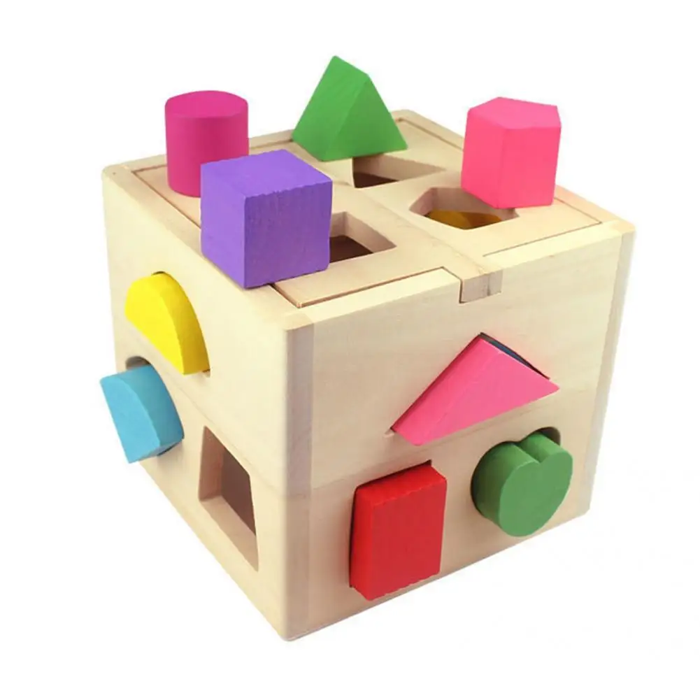 

Блок-куб детский с тринадцатью отверстиями, легкий в использовании