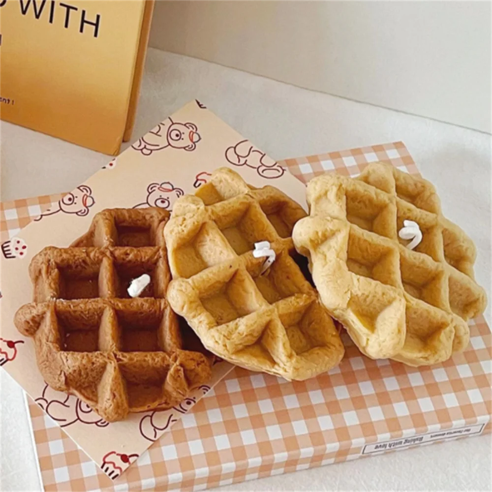 

Triangle Waffle Candle Silicone Molds Simulation Croissants Fragrance Handmade Aromatherapy Resin Wax Moule Bougie Making Mould