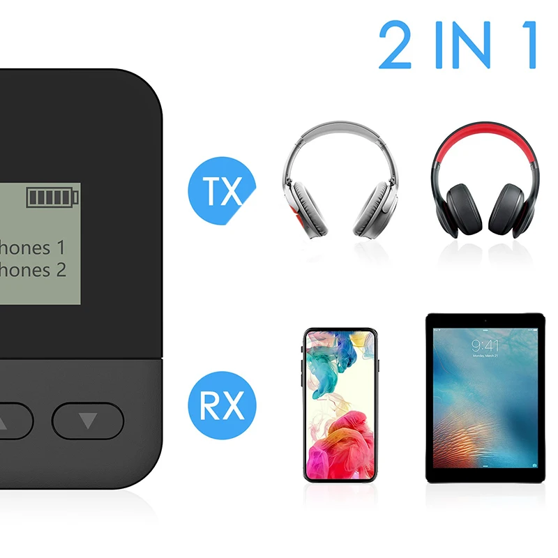 Top CSR8675 Bluetooth 5.0 Adapter Wireless o Receiver Transmitter LCD Display Support APTX | Электроника