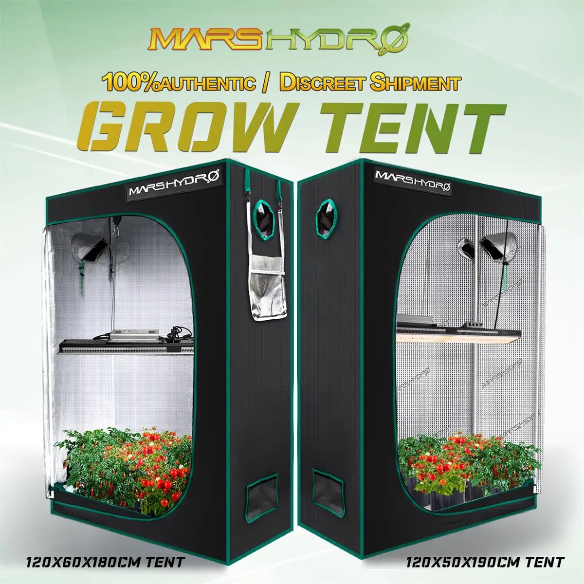 Тент Mars Hydro120x60x180CM и 120x50x190 см для выращивания растений тент нетоксичный