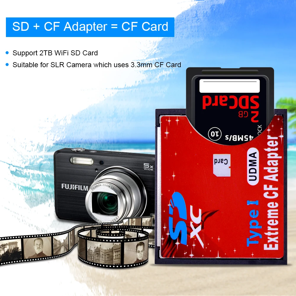 Адаптер CHIPAL UDMA Micro SD на CF карт MMC SDHC SDXC к стандартному Type I кардридер для